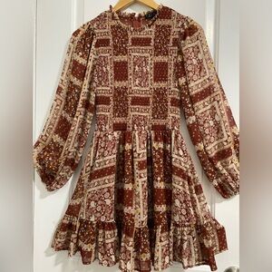 Boho Midi Dress | Trixx Size Small | Inner Liner